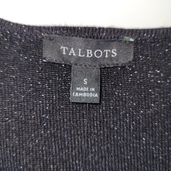 NWT Talbots Shimmer V-Neck Sweater Vest Black Lightweight W/Sparkle Women's SZ S - Picture 10 of 13